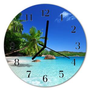 Zegar szklany okrągły Palmy wyspa