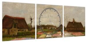 Obraz - Vincent van Gogh, Flower Beds in Holland, reprodukcje (z zegarem) (90x30 cm)