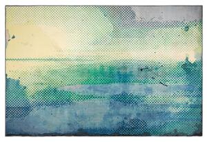 Dywan niebiesko-zielony abstrakcyjny materiałowy 140 x 200 cm Susuz Beliani