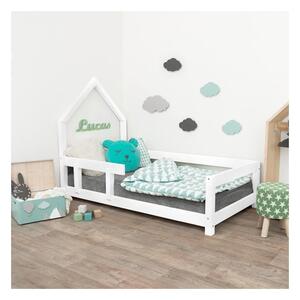 Białe drewniane łóżko dziecięce Benlemi Pippi, 120x200 cm