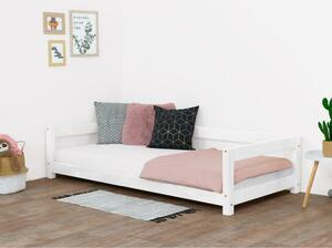 Białe drewniane łóżko dziecięce Benlemi Study, 90x160 cm