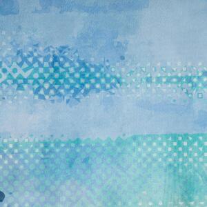 Dywan niebiesko-zielony abstrakcyjny materiałowy 80 x 150 cm Susuz Beliani