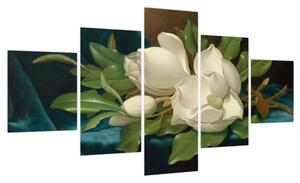 Obraz - Martin Johnson Heade, Giant Magnolias on a Blue Velvet Cloth, reprodukcje (125x70 cm)