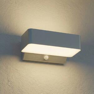Lampa zewnętrzna z czujnikiem ruchu Fando Lindby, aluminiowy / szary / cynkowy, aluminium