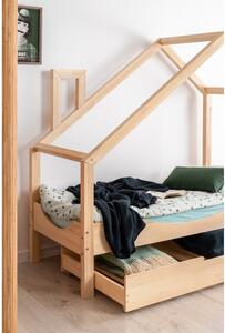 Łóżko w kształcie domku z drewna sosnowego Adeko Luna Elma, 90x200 cm