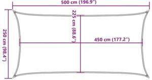 Żagiel przeciwsłoneczny, 160 g/m², piaskowy, 2,5x5 m, hdpe