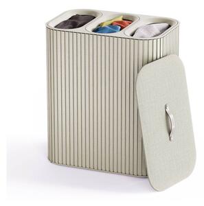Beżowy bambusowy kosz na pranie 3x30 l Tota Trio Luxe – Joseph Joseph