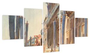 Obraz - John Singer Sargent, Gondola Moorings on the Grand Canal, reprodukcje (125x70 cm)