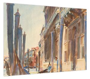 Obraz - John Singer Sargent, Gondola Moorings on the Grand Canal, reprodukcje (70x50 cm)