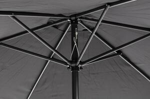 Czarny parasol ogrodowy bez podstawy Bonami Essentials Sun, ø 300 cm