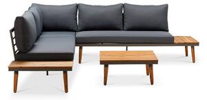 Szara sofa ogrodowa z konstrukcją z drewna akacji Bonami Selection Lustio