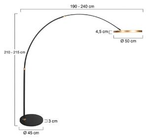 Steinhauer Lampa łukowa - lampa stojąca Ringlux, możliwość ściemniania, czarny, salon / jadalnia, metal, nowoczesny