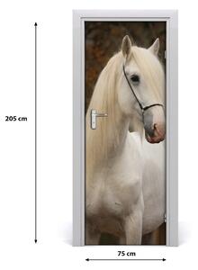 Naklejka samoprzylepna na drzwi Biały koń