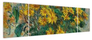 Obraz - Claude Monet, Jerusalem Artichoke Flowers, reprodukcje (170x50 cm)