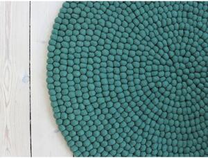 Zielony wełniany dywan kulkowy Wooldot Ball Rugs, ⌀ 90 cm