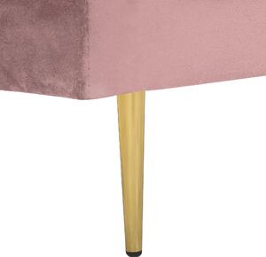 Szezlong leżanka lewostronna tapicerowana welur metal różowy Miramas Beliani