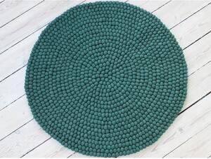 Zielony wełniany dywan kulkowy Wooldot Ball Rugs, ⌀ 90 cm