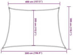 Żagiel przeciwsłoneczny, 160 g/m², trapez, jasnoszary, 4/5x3 m
