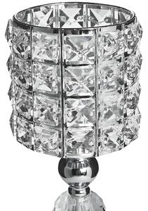 Elegancki świecznik podłużny z kryształami szklany metalowy srebrny Avord Beliani