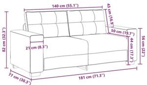 Sofa dwuosobowa, ciemnozielona, 180x77x82 cm, tkanina
