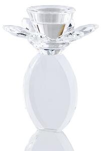 Świecznik przezroczysty glamour kryształowy szklany 33 cm Tendu Beliani