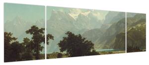 Obraz - Albert Bierstadt, Lake Lucerne, reprodukcje (170x50 cm)