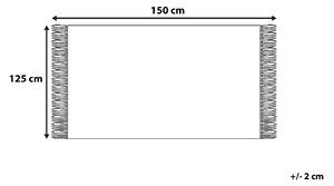 Koc bawełniany 125x150 cm w stylu boho pleciony z frędzlami jasnozielony Nazilli Beliani