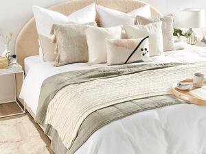Koc narzuta na łóżko 110 x 180 cm bawełniany Skandynawski design beżowy Anamur Beliani