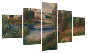 Obraz - Auguste Renoir, Landscape at Vetheuil, reprodukcje (125x70 cm)