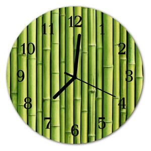 Zegar szklany okrągły Bambus