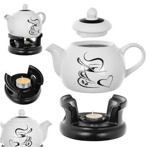 Dzbanek ceramiczny z podgrzewaczem Irais 1L serce
