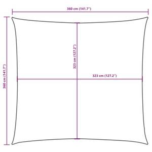 Żagiel ogrodowy z tkaniny oxford, kwadrat 3,6x3,6 m, antracyt