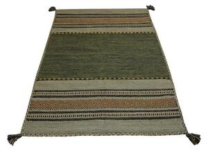 Zielono-brązowy bawełniany dywan Webtappeti Antique Kilim, 60x90 cm
