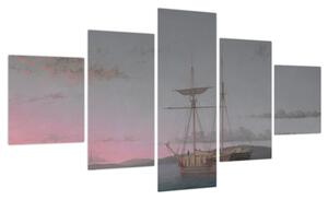 Obraz - Fitz Henry Lane, Lumber Schooners at Evening on Penobscot Bay, reprodukcje (125x70 cm)