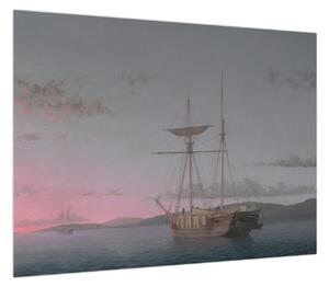 Obraz - Fitz Henry Lane, Lumber Schooners at Evening on Penobscot Bay, reprodukcje (70x50 cm)
