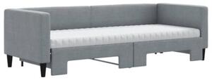 Sofa rozsuwana z materacami, jasnoszara, 80x200 cm, tkanina