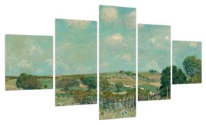 Obraz - Alfred Sisley, Meadow, reprodukcje (125x70 cm)