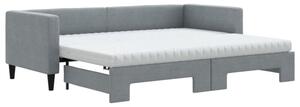 Sofa rozsuwana z materacami, jasnoszara, 80x200 cm, tkanina