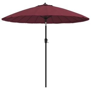 Parasol ogrodowy na słupku aluminiowym, 270 cm, bordowy