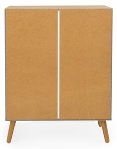 Szara szafka z nogami z drewna dębowego Tenzo Dot, szer. 79 cm