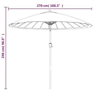 Parasol ogrodowy na słupku aluminiowym, 270 cm, bordowy