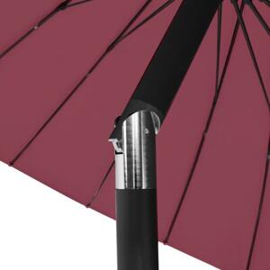 Parasol ogrodowy na słupku aluminiowym, 270 cm, bordowy