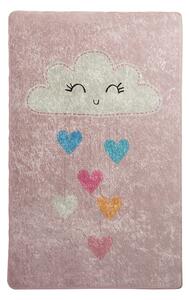 Różowy antypoślizgowy dywan dziecięcy Chilai Baby Cloud, 100x160 cm