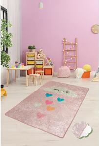 Różowy antypoślizgowy dywan dziecięcy Conceptum Hypnose Baby Cloud, 100x160 cm