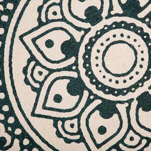 Dywan okrągły 120 cm orientalny z frędzlami bawełniany kremowo-zielony Irice Beliani