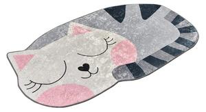 Szary antypoślizgowy dywan dziecięcy Conceptum Hypnose Big Cat, 100x160 cm