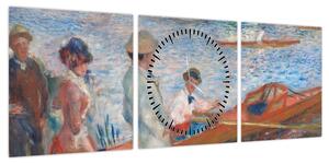 Obraz - Auguste Renoir, Oarsmen at Chatou, reprodukcje (z zegarem) (90x30 cm)