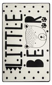 Czarno-biały antypoślizgowy dywan dziecięcy Chilai Little Bear, 100x160 cm