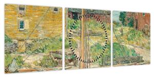 Obraz - Childe Hassam, Oyster Sloop, Cos Cob, reprodukcje (z zegarem) (90x30 cm)