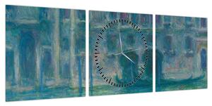 Obraz - Claude Monet, Palazzo da Mula, Venice, reprodukcje (z zegarem) (90x30 cm)